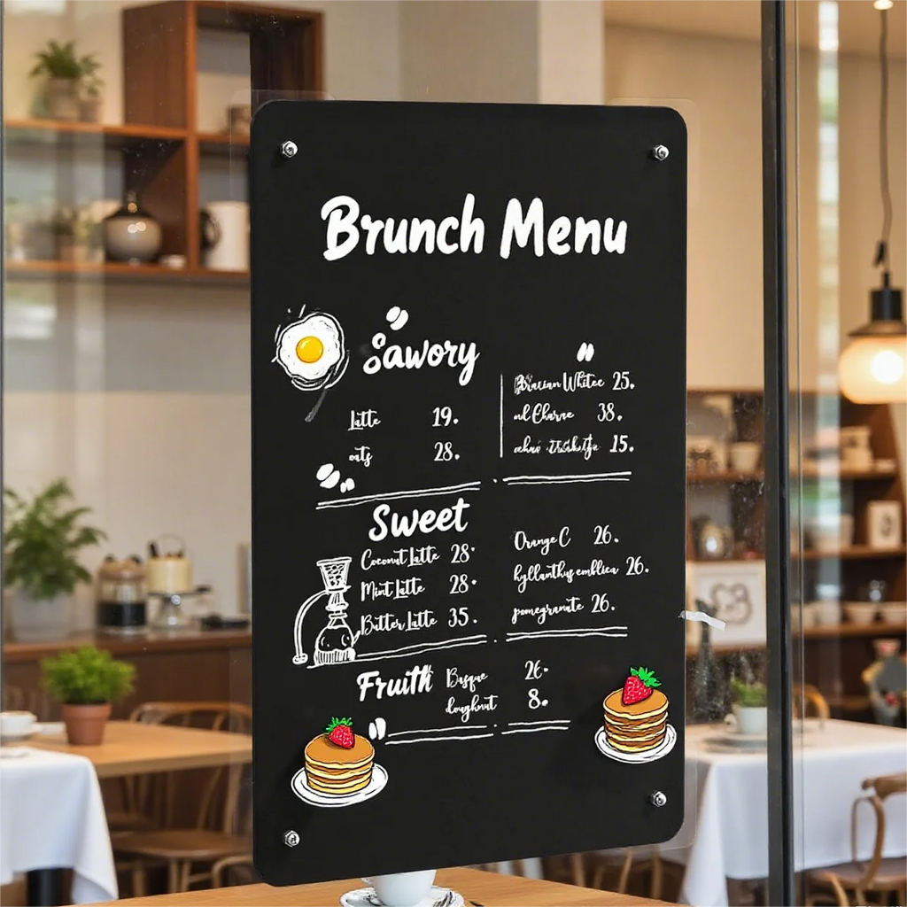 Magnetic Erasable Standing Whiteboard, Metal Blackboard with Nail-Free Pads & Screws, Christmas Gift Decor, Cafe Menu Board