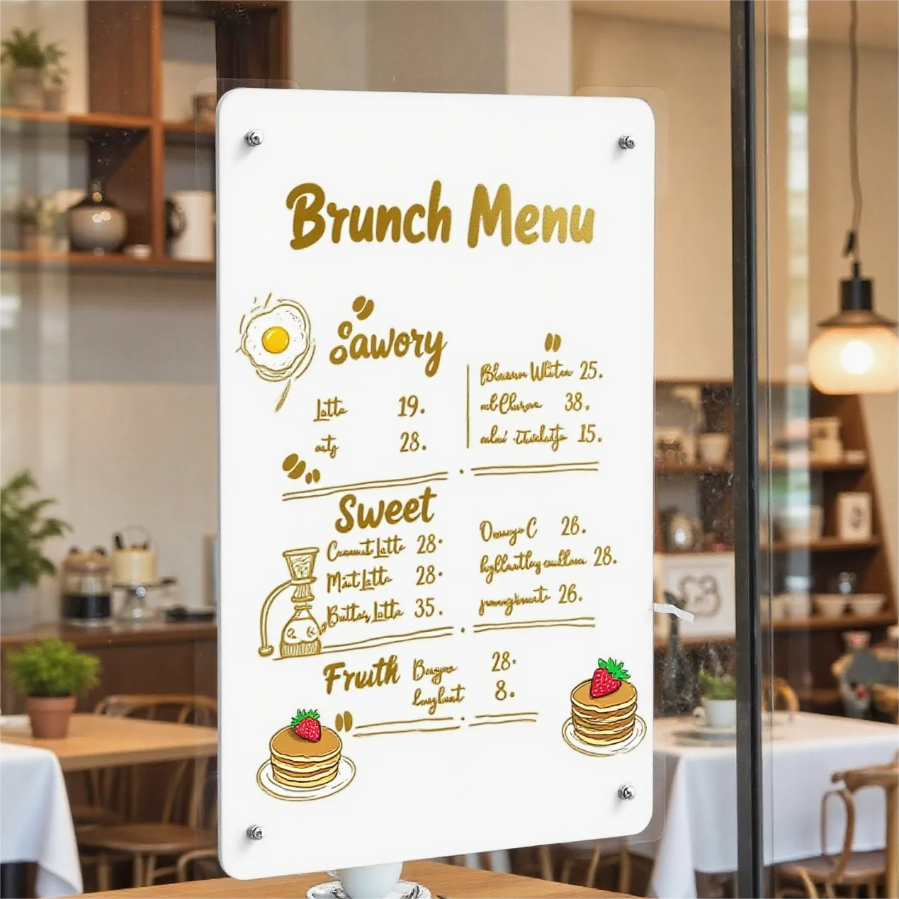 Magnetic Erasable Standing Whiteboard, Metal Blackboard with Nail-Free Pads & Screws, Christmas Gift Decor, Cafe Menu Board